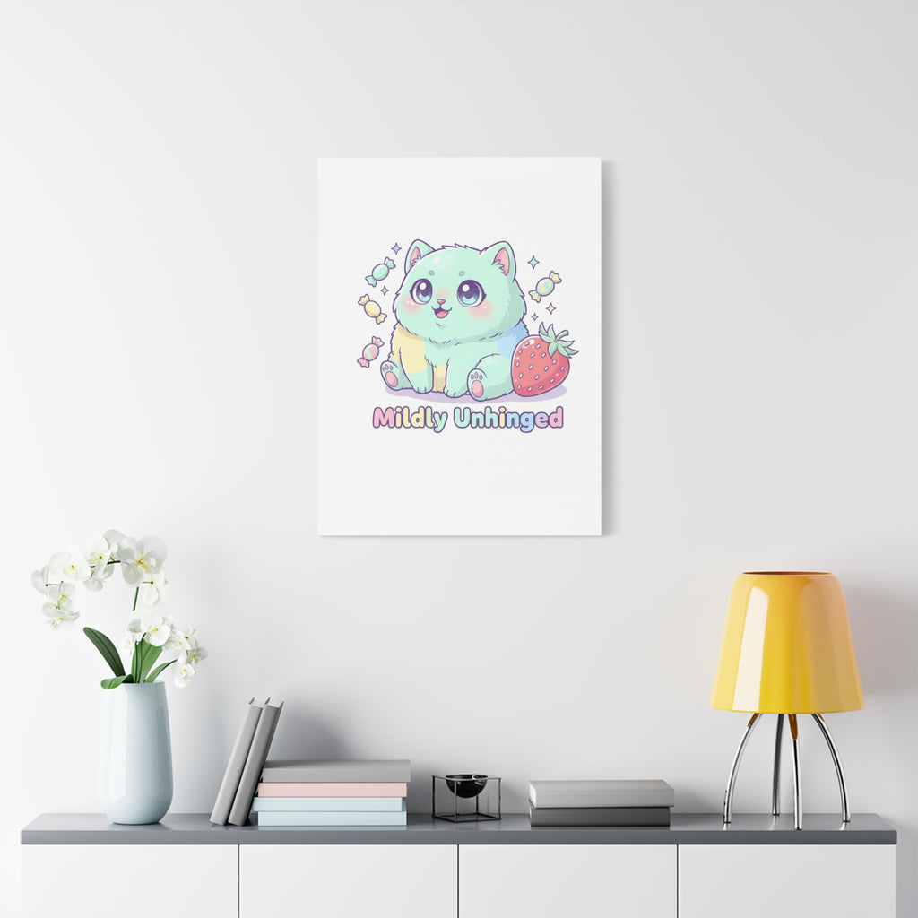 Mildly Unhinged Cute Kawaii Monster Canvas