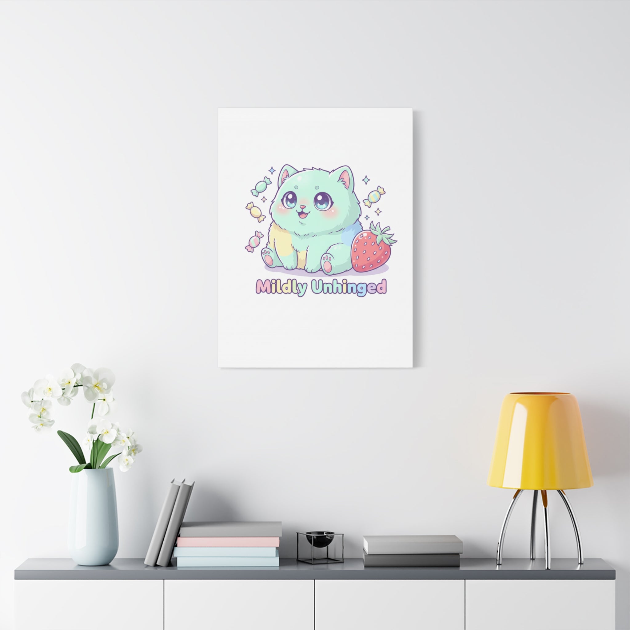 Mildly Unhinged Cute Kawaii Monster Canvas