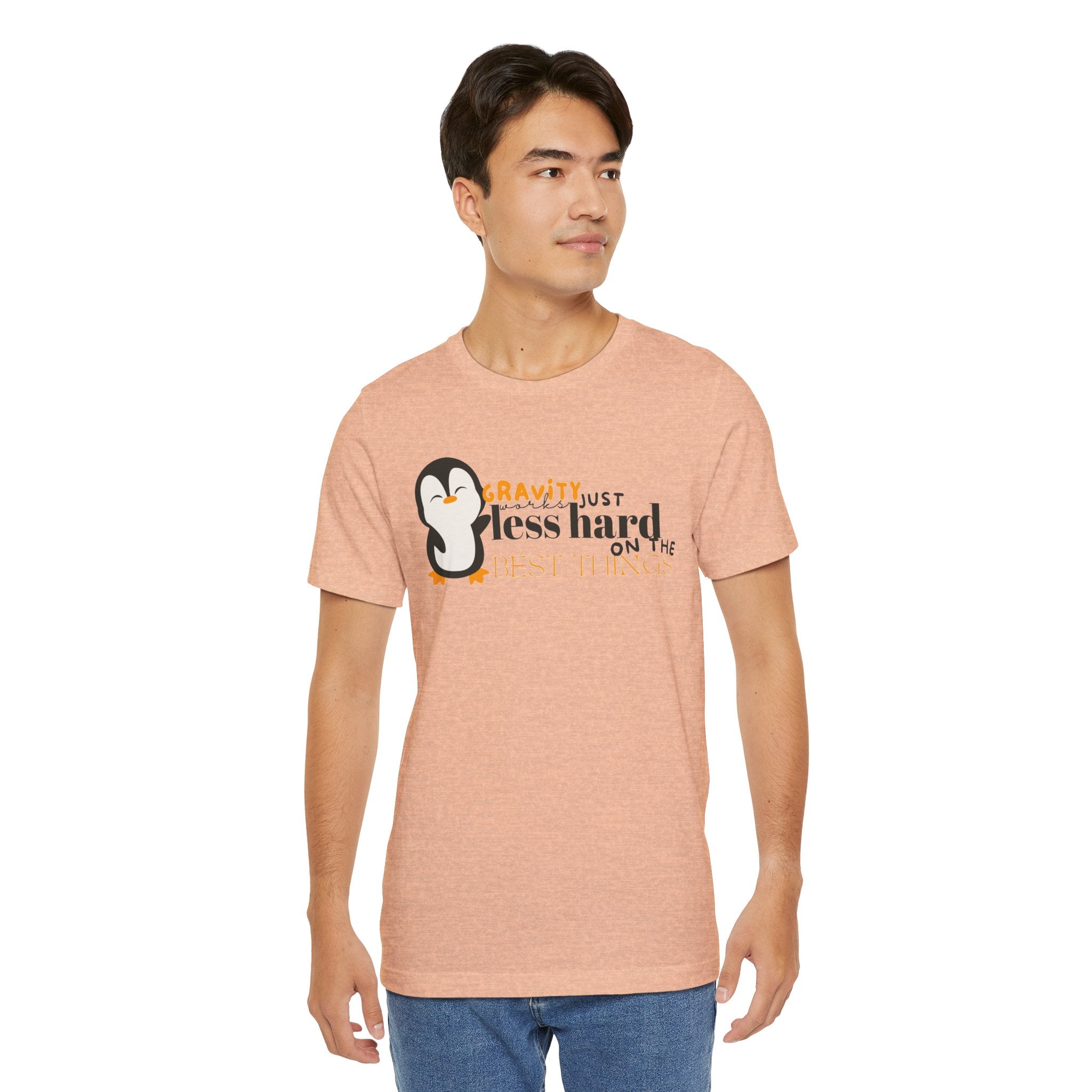 Gravity Just Works Less Hard on the Best Things Penguin G... | T-Shirt | Al Mery's Paradise