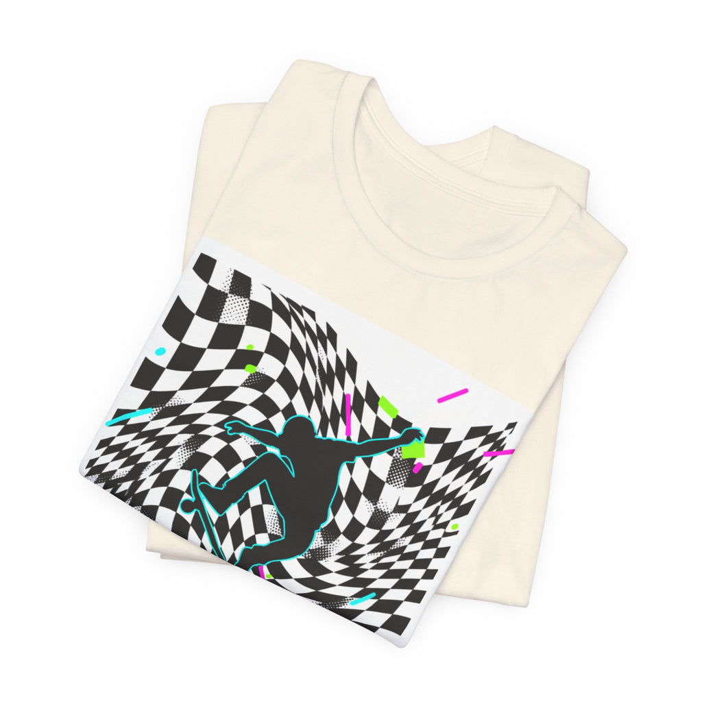 Warped Checker Stay Bold T-Shirt | dizzy checker pattern,... | T-Shirt | Al Mery's Paradise