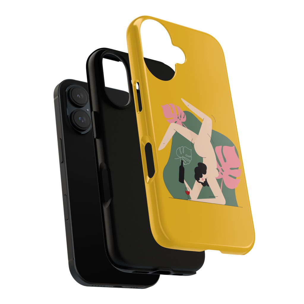 Yellow Abstract Yoga Pose Phone Case
