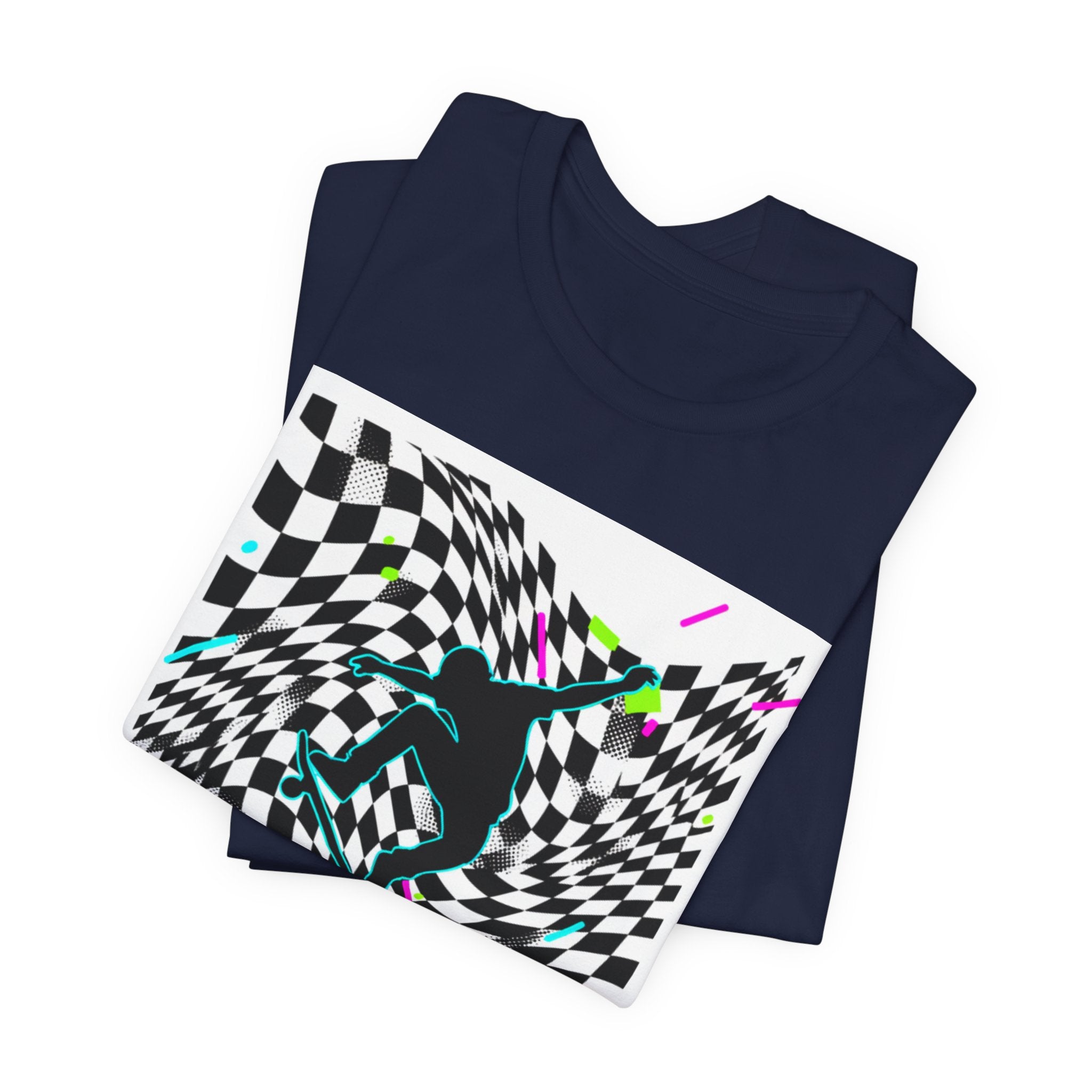 Warped Checker Stay Bold T-Shirt | dizzy checker pattern,... | T-Shirt | Al Mery's Paradise
