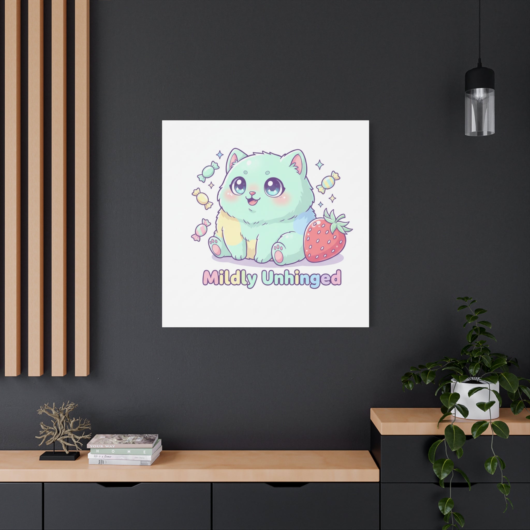 Mildly Unhinged Cute Kawaii Monster Canvas
