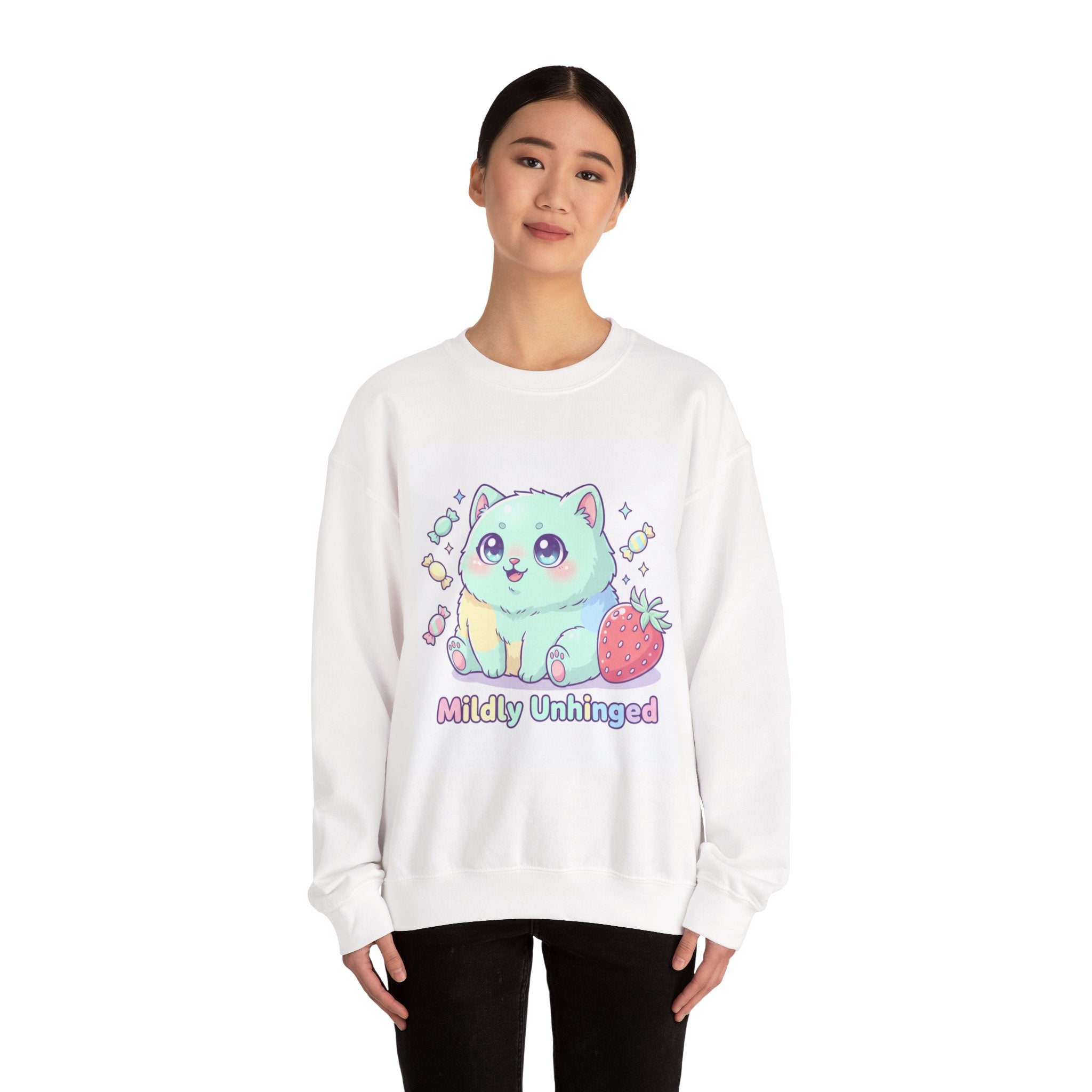 Mildly Unhinged Kawaii Cat Sweatshirt