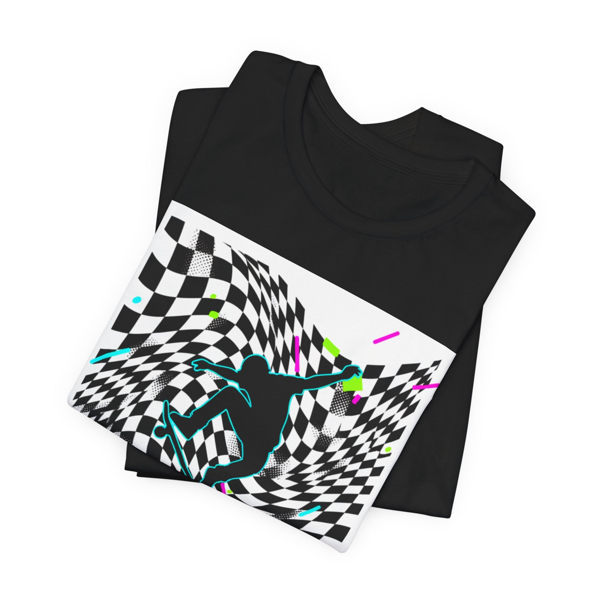 Warped Checker Stay Bold T-Shirt | dizzy checker pattern,... | T-Shirt | Al Mery's Paradise