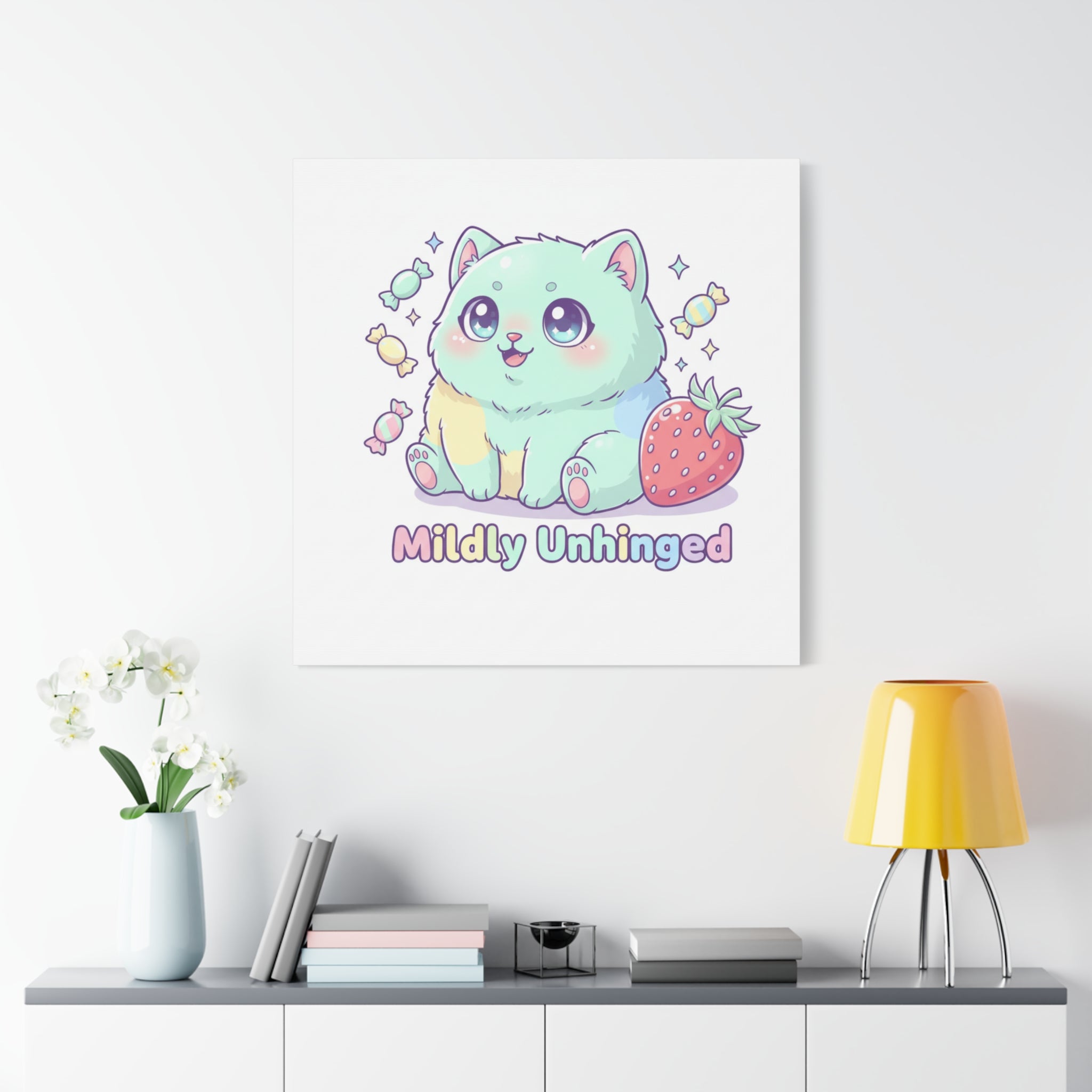 Mildly Unhinged Cute Kawaii Monster Canvas
