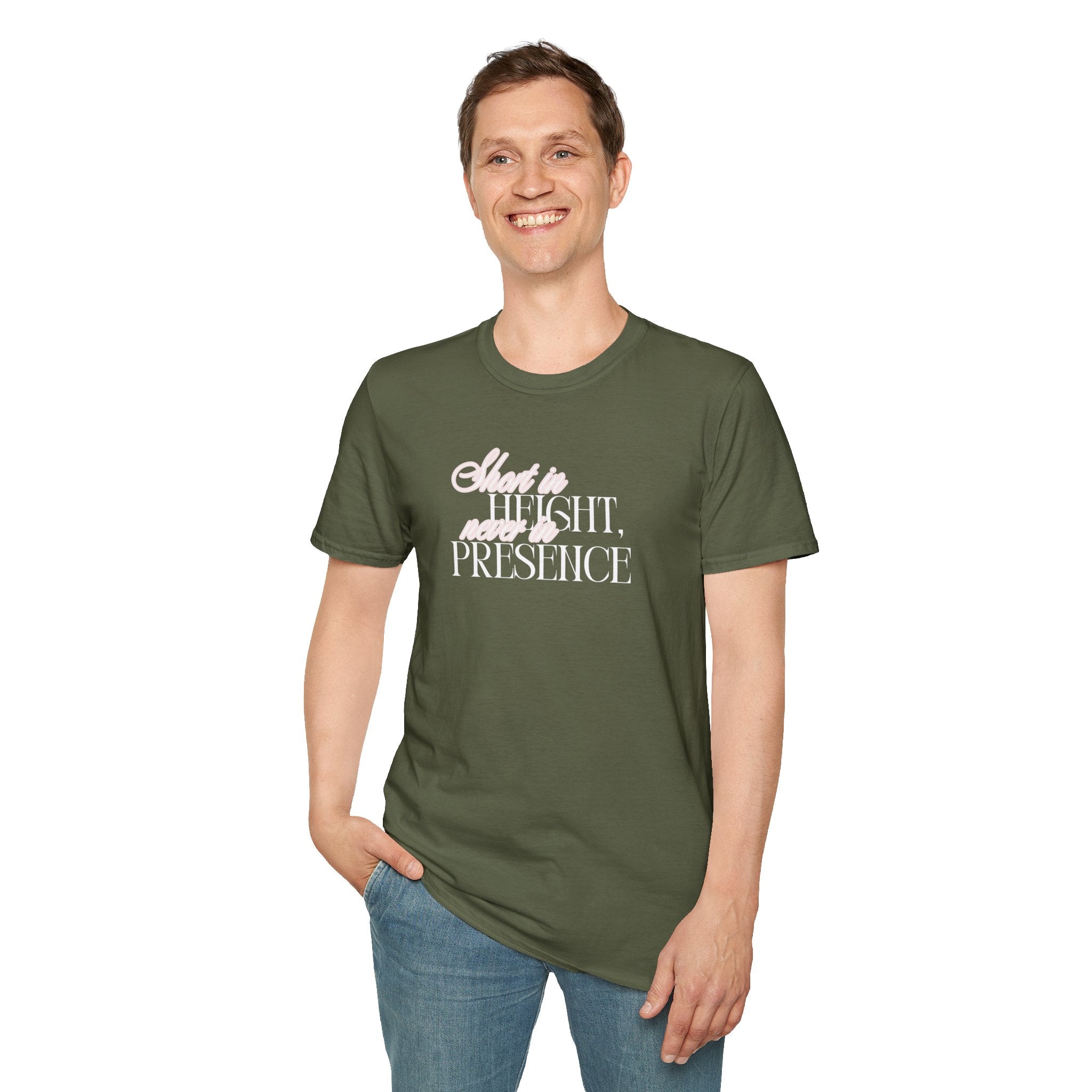 Short in Height, Never in Presence T-Shirt, Funny Petite ... | T-Shirt | Al Mery's Paradise
