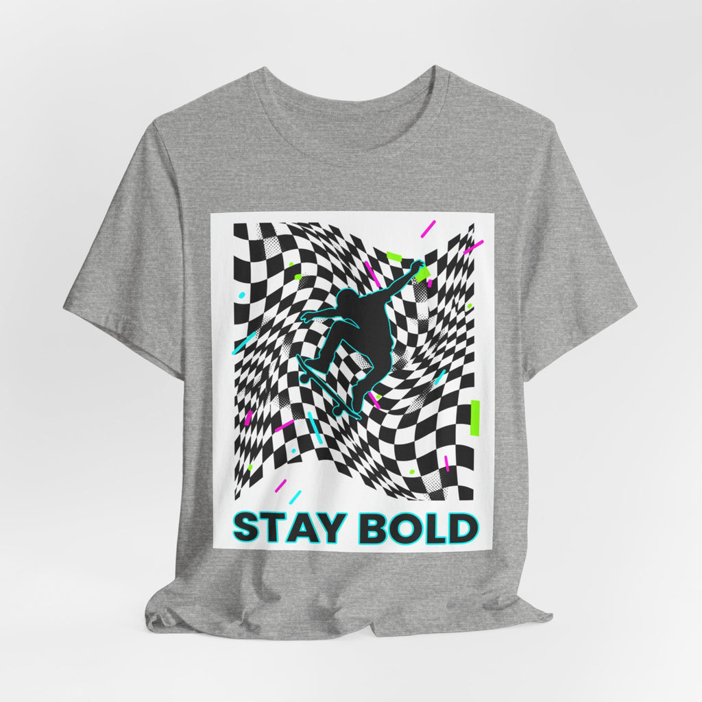 Warped Checker Stay Bold T-Shirt | dizzy checker pattern,... | T-Shirt | Al Mery's Paradise