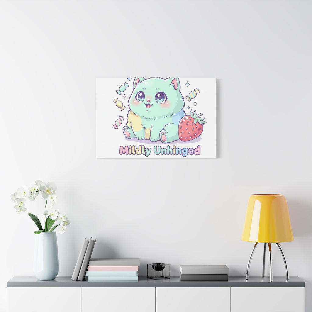 Mildly Unhinged Cute Kawaii Monster Canvas