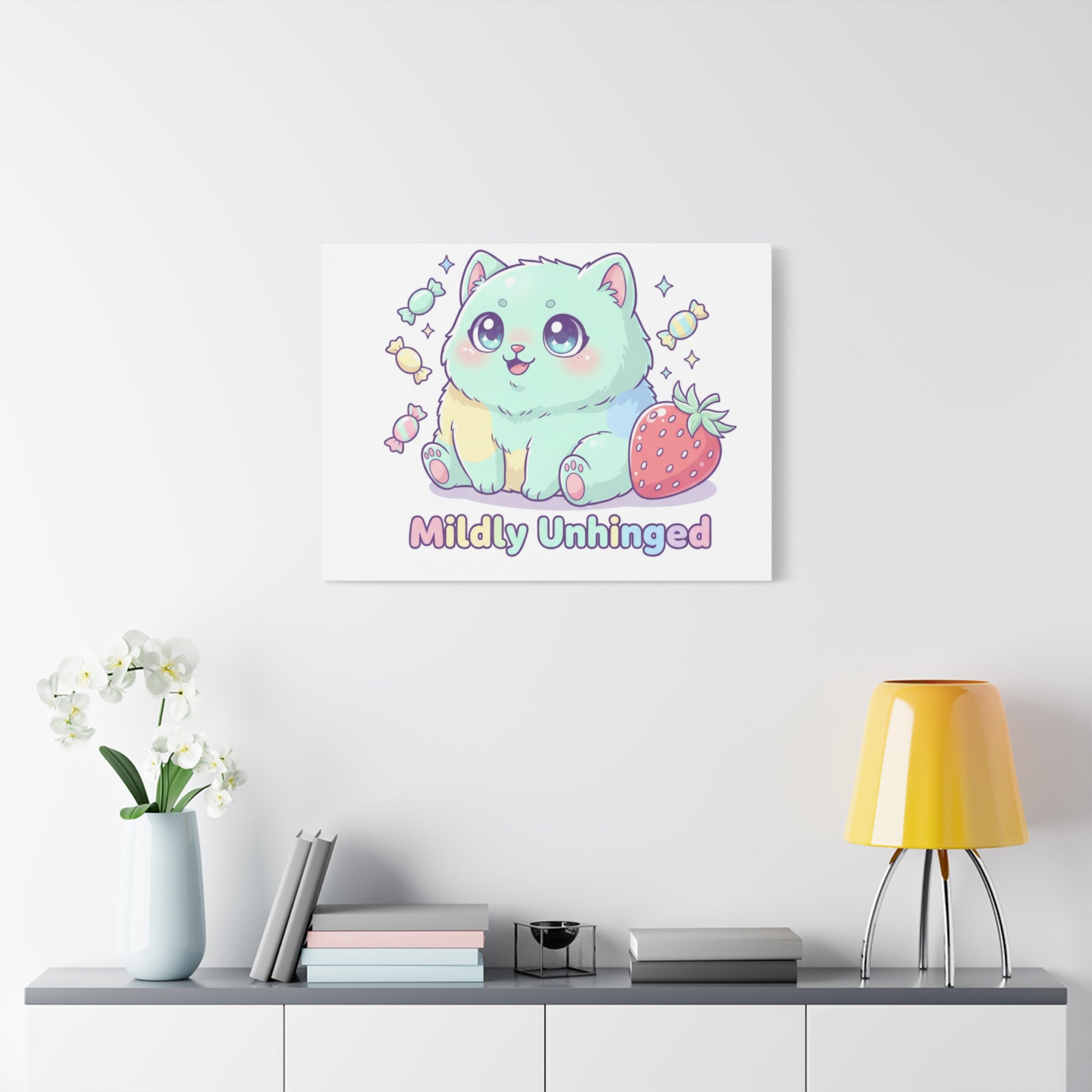 Mildly Unhinged Cute Kawaii Monster Canvas