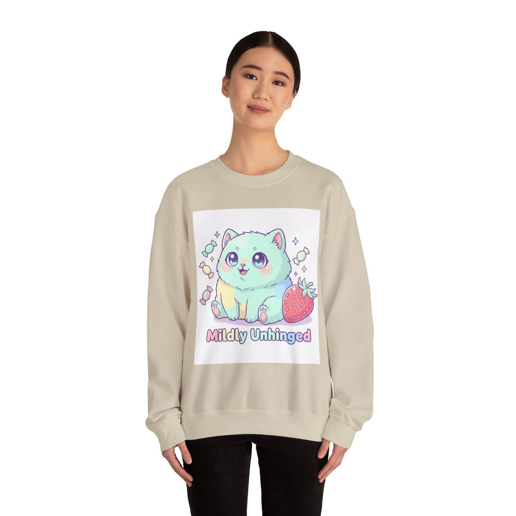 Mildly Unhinged Kawaii Cat Sweatshirt