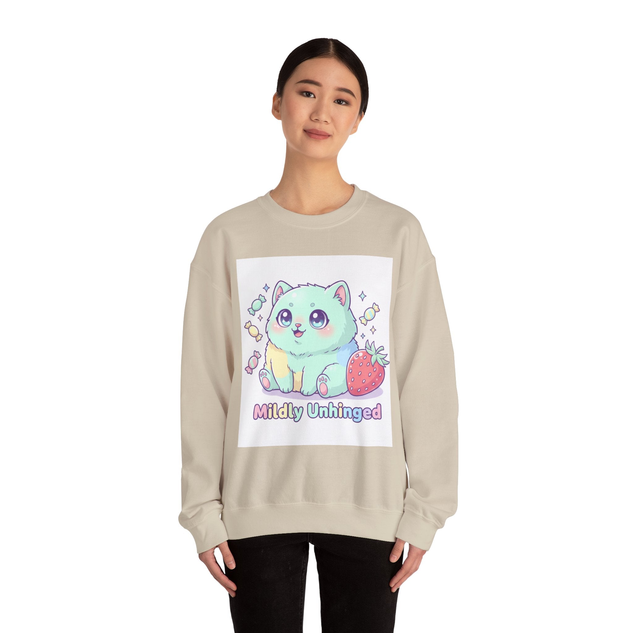 Mildly Unhinged Kawaii Cat Sweatshirt