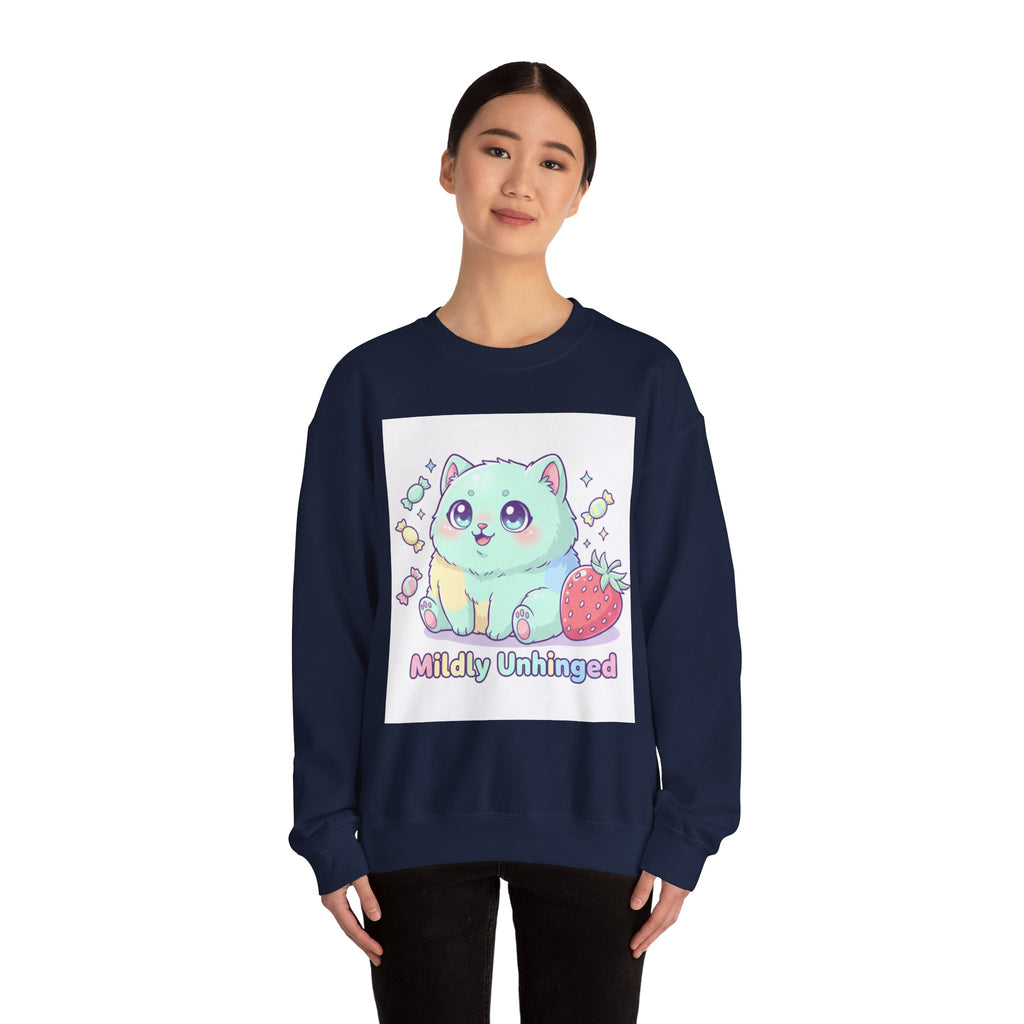 Mildly Unhinged Kawaii Cat Sweatshirt