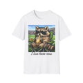 I live here now Raccoon Iced Tea Baseball Tee | in White S | T-Shirt | Al Mery's Paradise