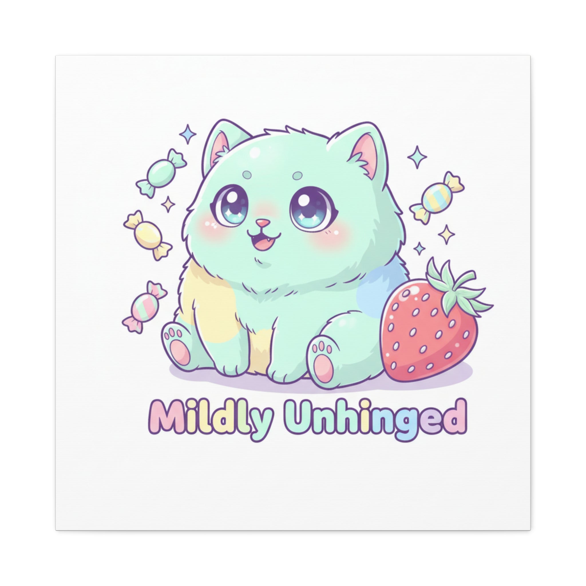 Mildly Unhinged Cute Kawaii Monster Canvas