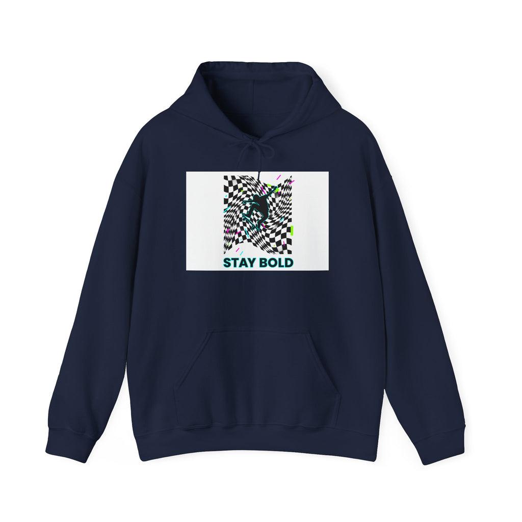 Warped Checker Print Hoodie | dizzy checker pattern, mod ... | in S Navy | Hoodie | Al Mery's Paradise