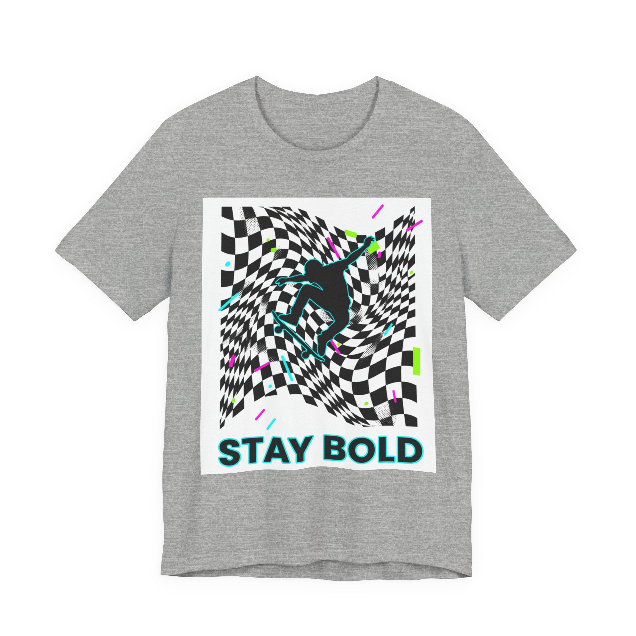 Warped Checker 'Stay Bold' T-Shirt | dizzy checker pattern, mod graphic