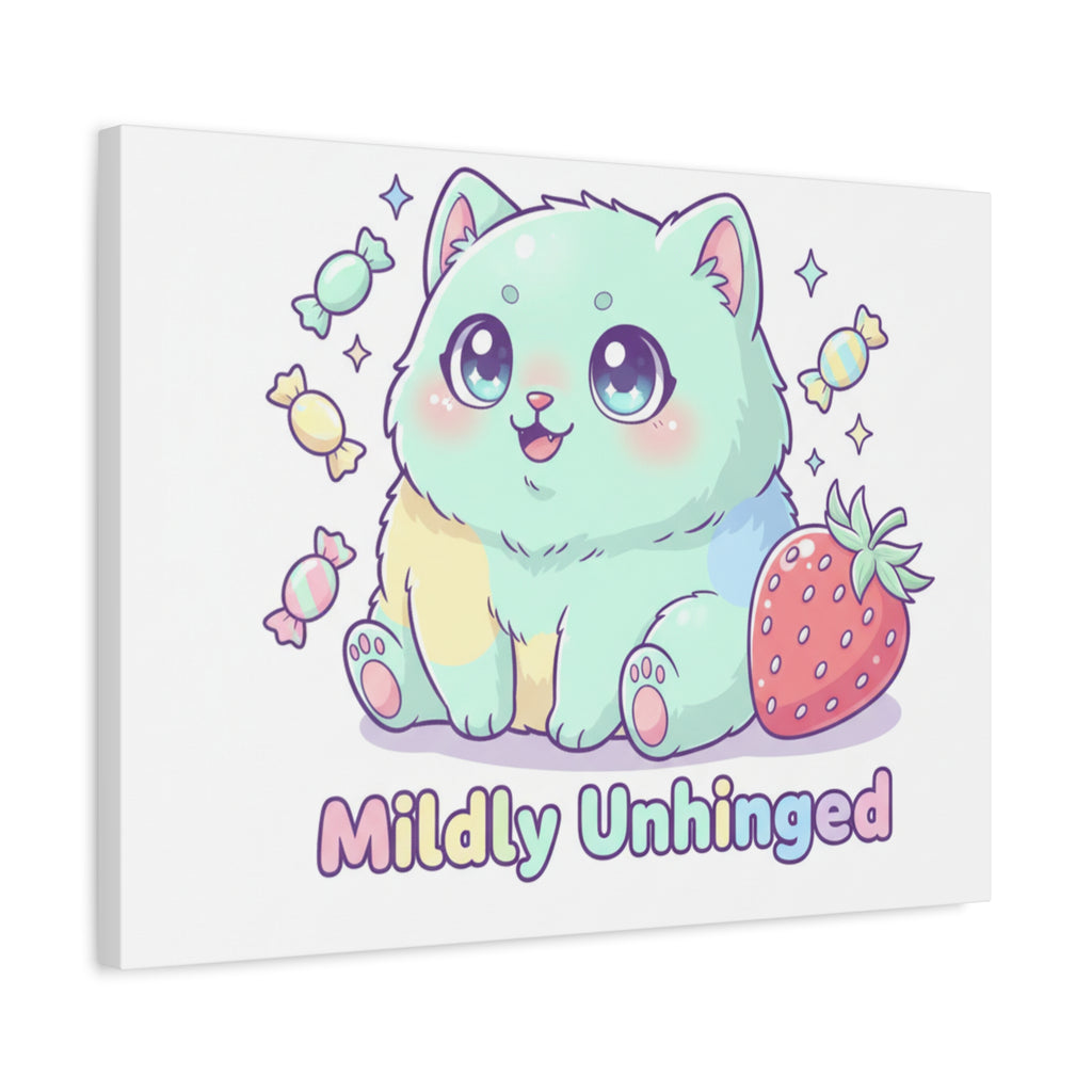 Mildly Unhinged Cute Kawaii Monster Canvas