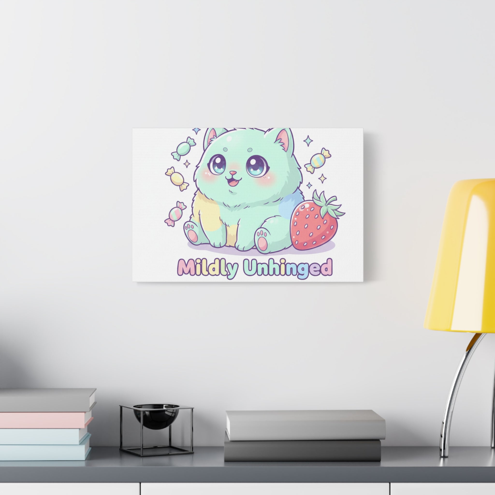 Mildly Unhinged Cute Kawaii Monster Canvas