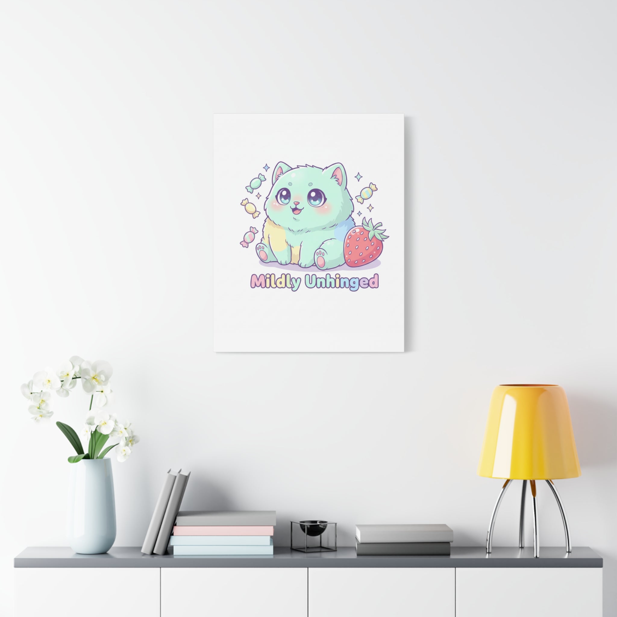 Mildly Unhinged Cute Kawaii Monster Canvas