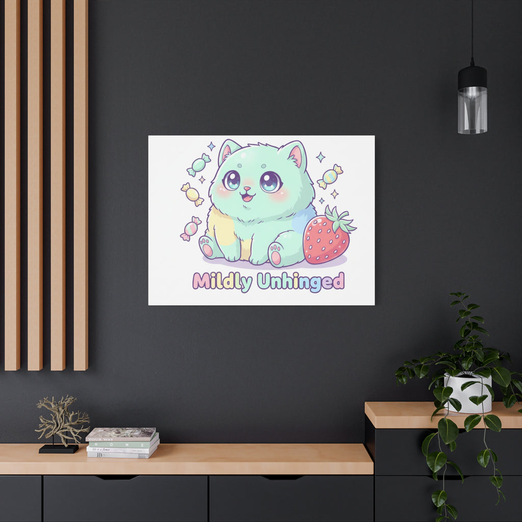 Mildly Unhinged Cute Kawaii Monster Canvas