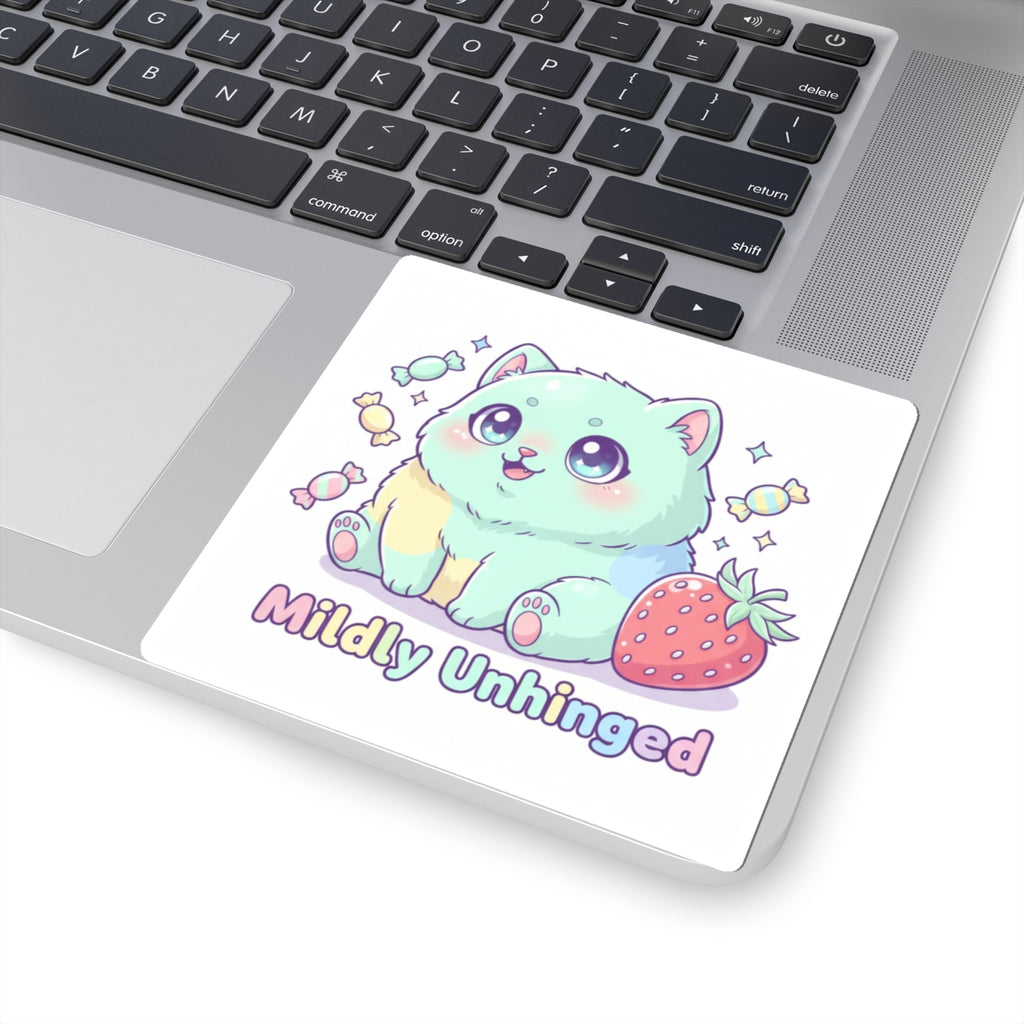 Mildly Unhinged Cute Kawaii Cat Sticker
