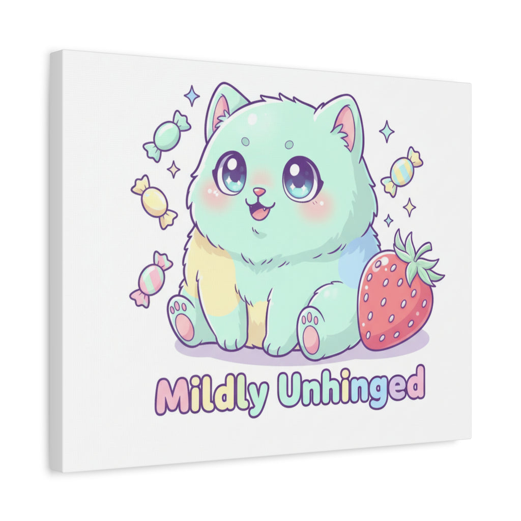 Mildly Unhinged Cute Kawaii Monster Canvas