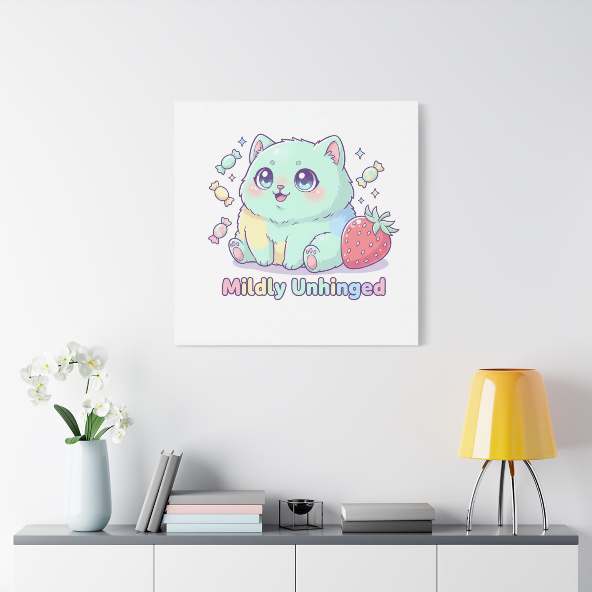 Mildly Unhinged Cute Kawaii Monster Canvas