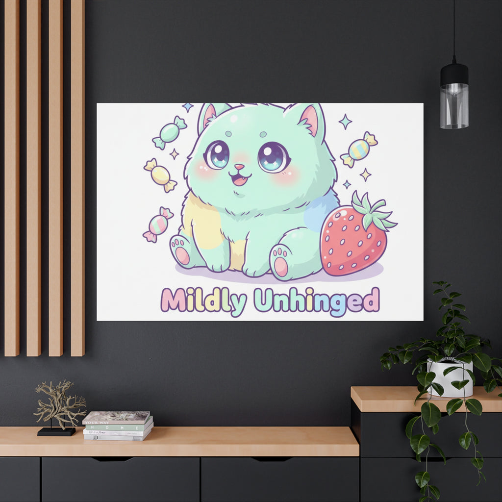 Mildly Unhinged Cute Kawaii Monster Canvas