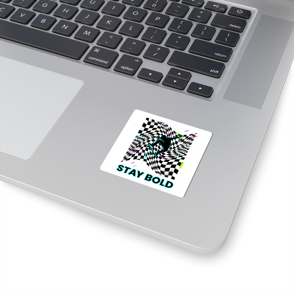 Warped Checker Stay Bold Sticker | warped checker print, ... | Paper products | Al Mery's Paradise