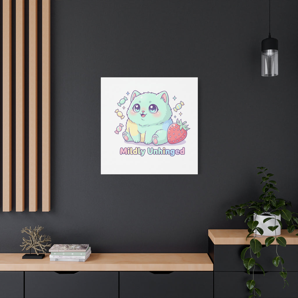 Mildly Unhinged Cute Kawaii Monster Canvas