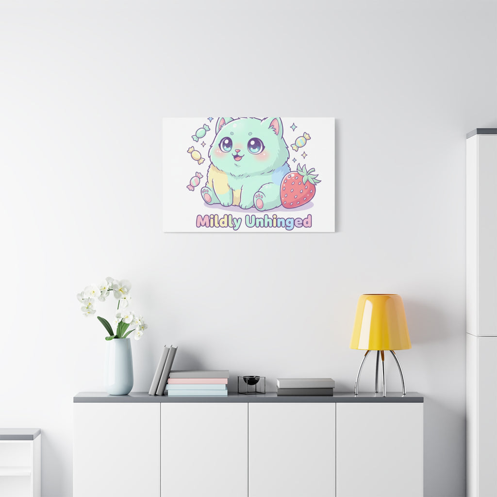 Mildly Unhinged Cute Kawaii Monster Canvas