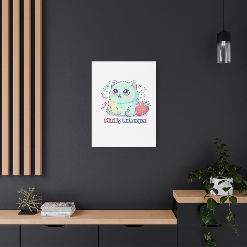 Mildly Unhinged Cute Kawaii Monster Canvas
