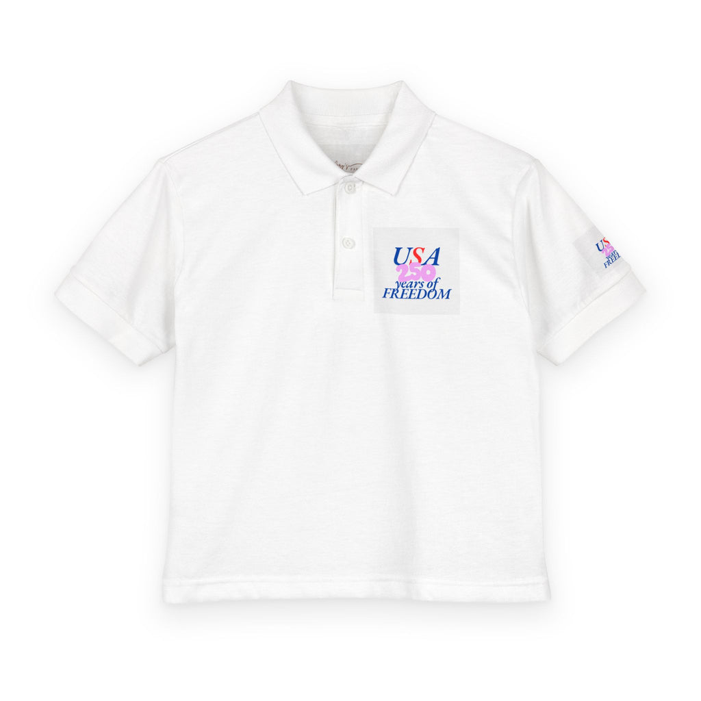 USA 250 Years of Freedom Polo | in S White | Kids clothes | Al Mery's Paradise