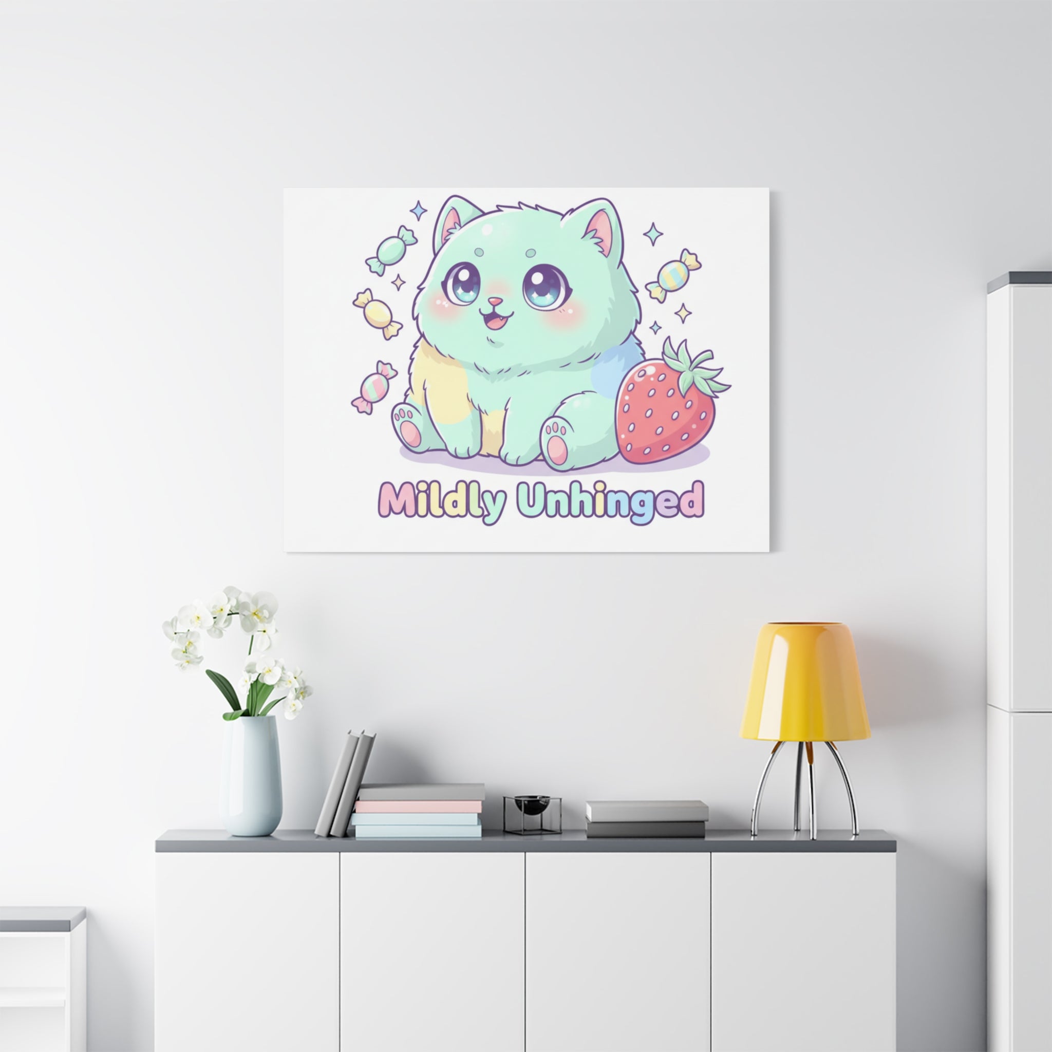 Mildly Unhinged Cute Kawaii Monster Canvas