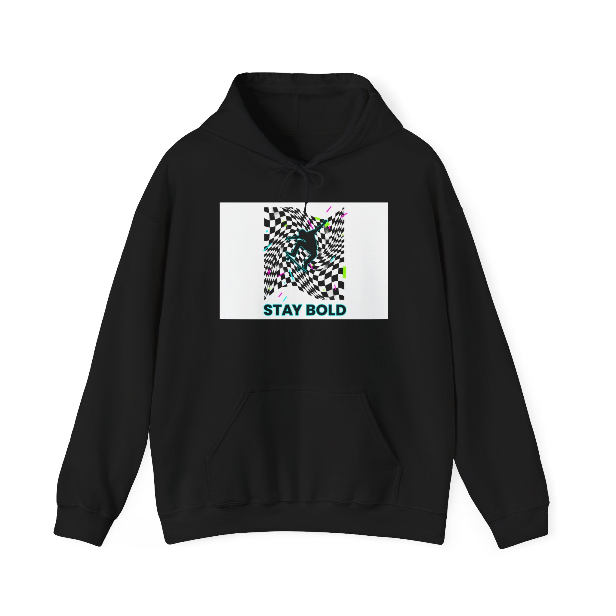 Warped Checker Print Hoodie | dizzy checker pattern, mod graphic