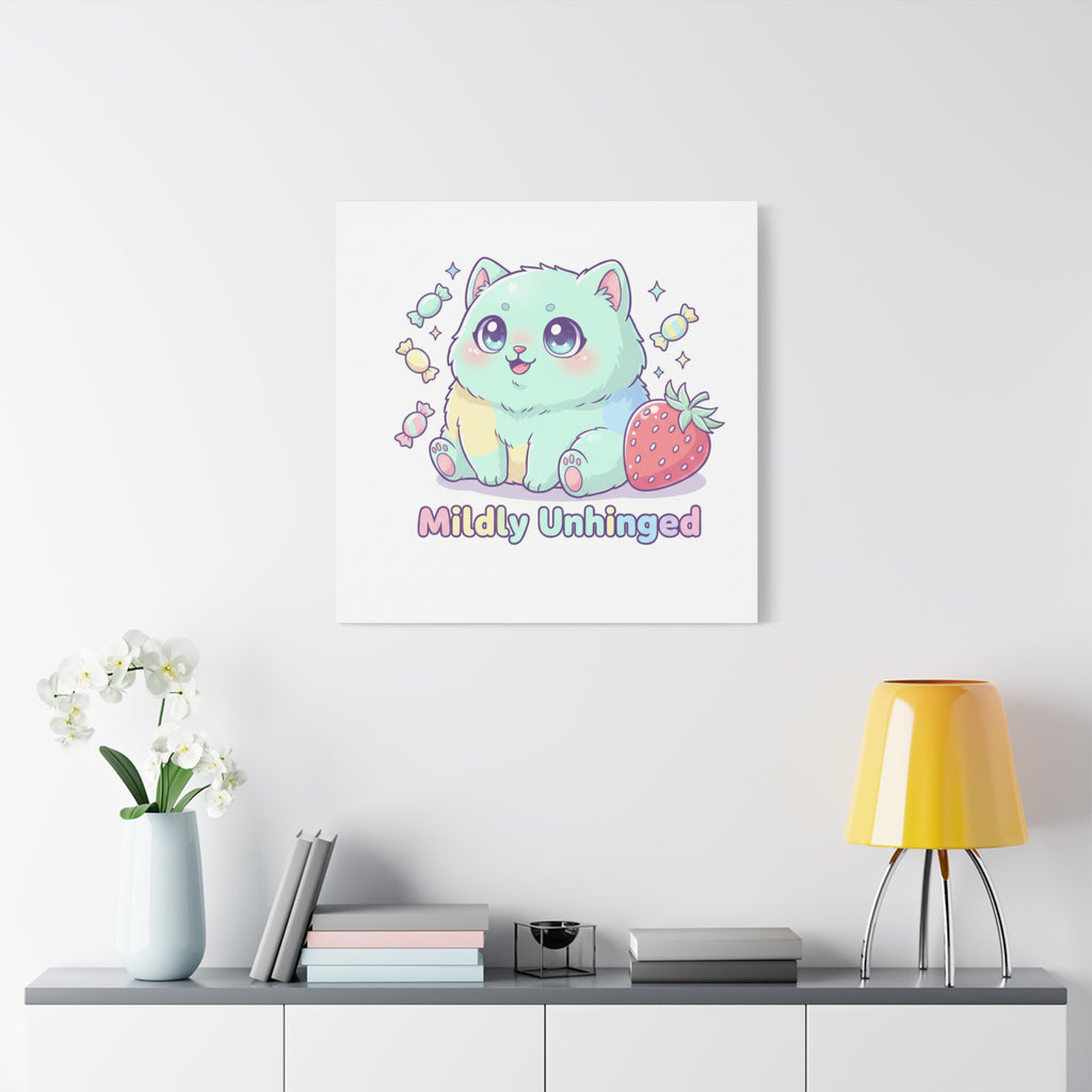 Mildly Unhinged Cute Kawaii Monster Canvas