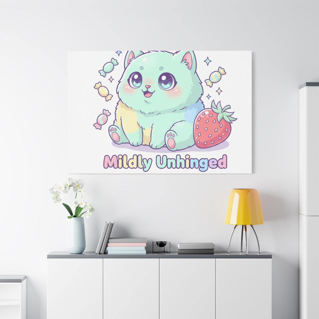 Mildly Unhinged Cute Kawaii Monster Canvas