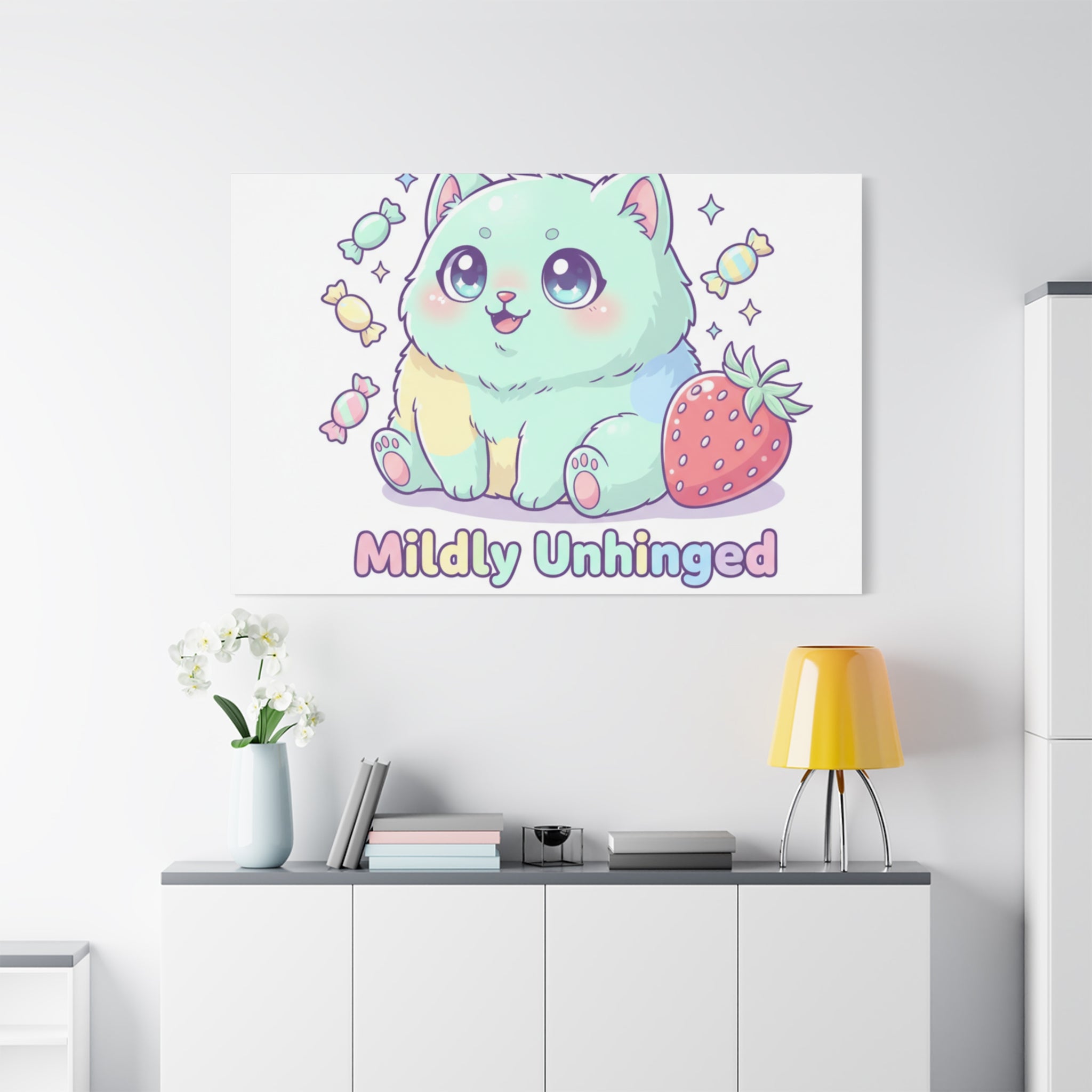 Mildly Unhinged Cute Kawaii Monster Canvas