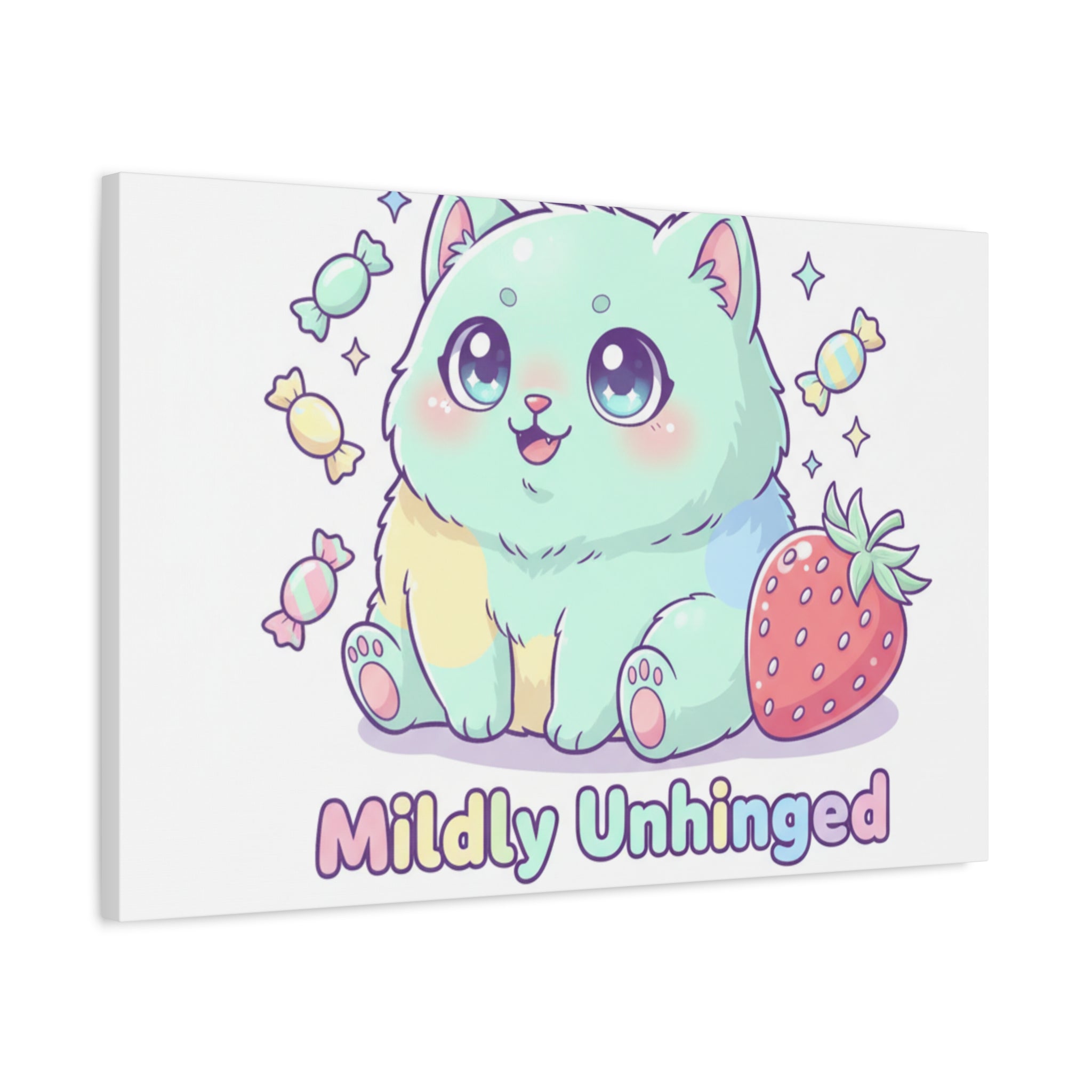 Mildly Unhinged Cute Kawaii Monster Canvas