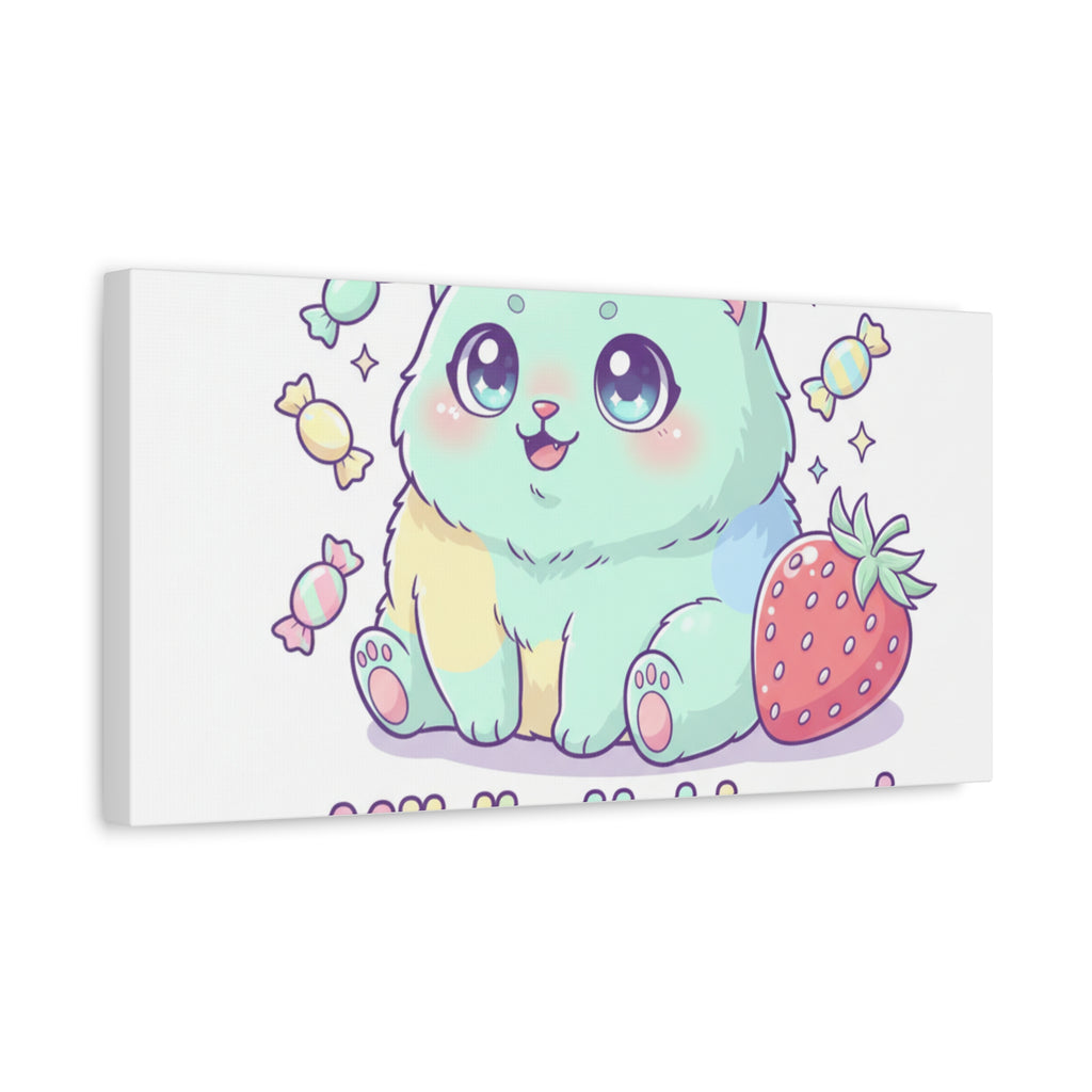 Mildly Unhinged Cute Kawaii Monster Canvas