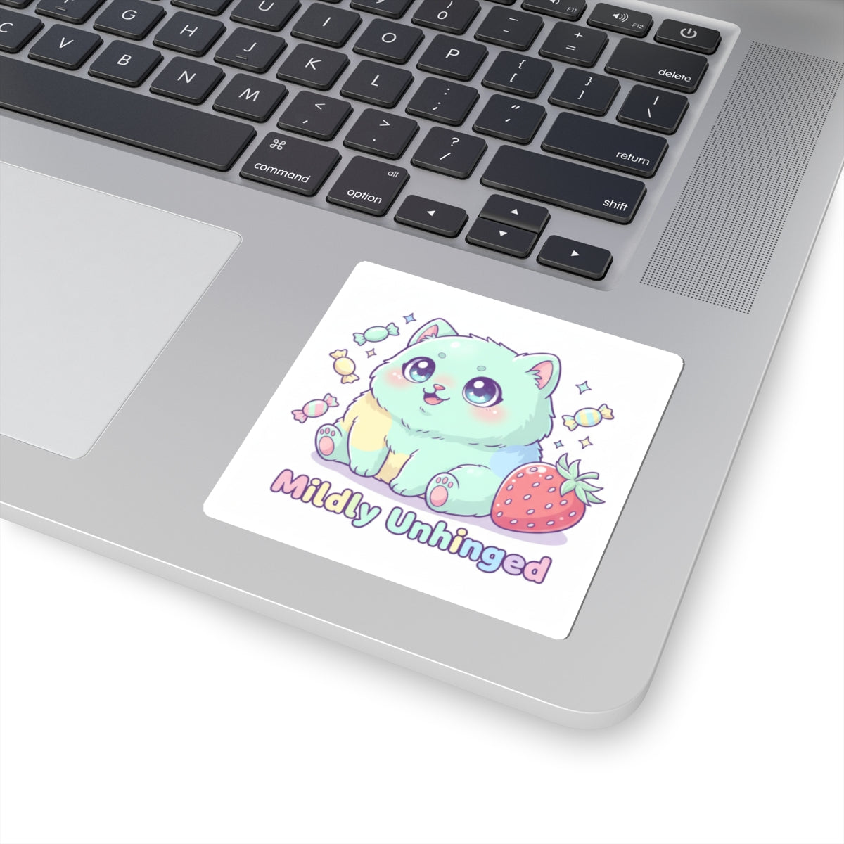 Mildly Unhinged Cute Kawaii Cat Sticker
