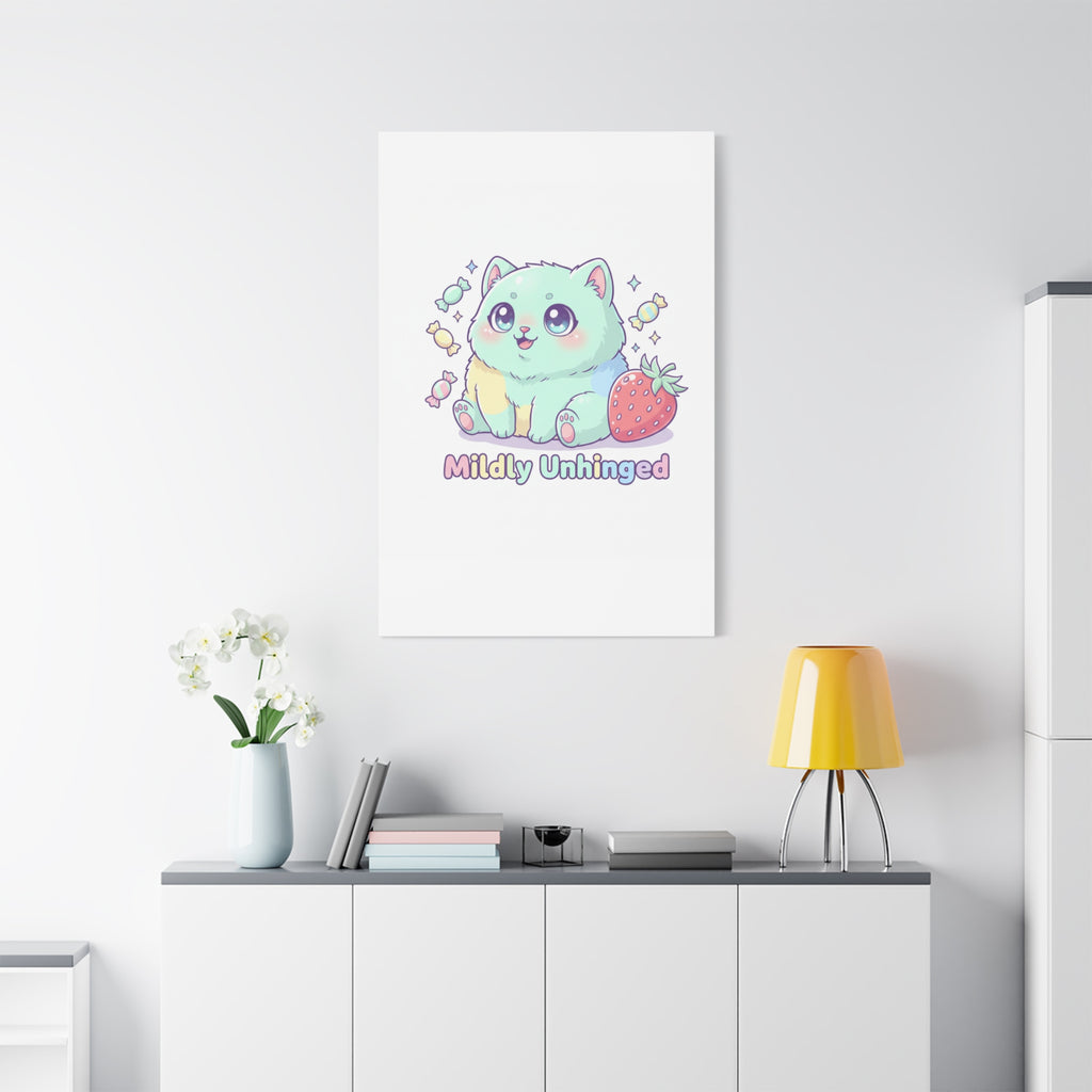 Mildly Unhinged Cute Kawaii Monster Canvas