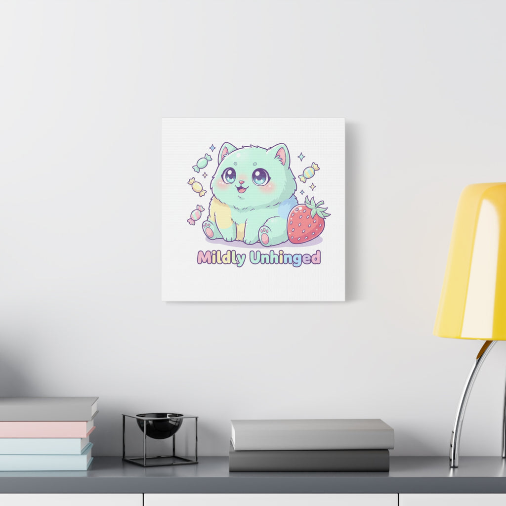 Mildly Unhinged Cute Kawaii Monster Canvas