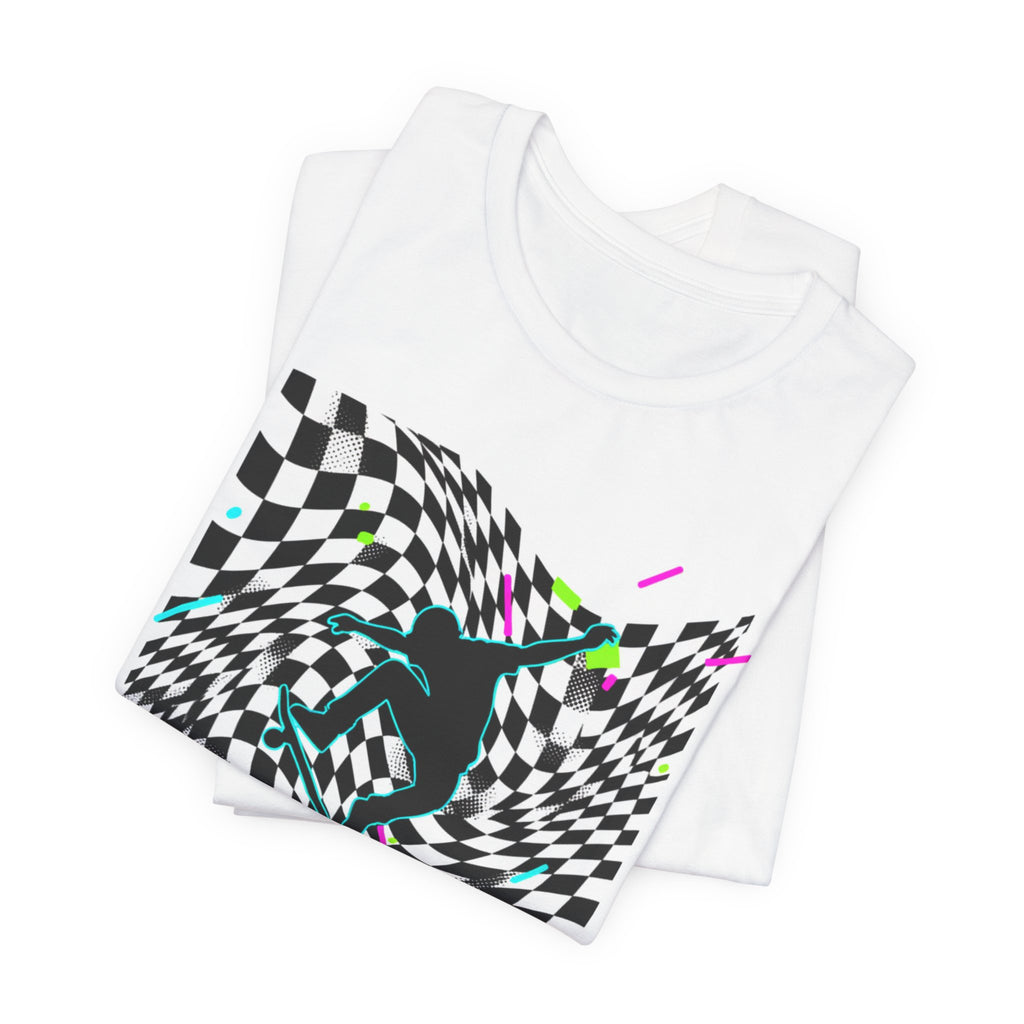 Warped Checker Stay Bold T-Shirt | dizzy checker pattern,... | T-Shirt | Al Mery's Paradise
