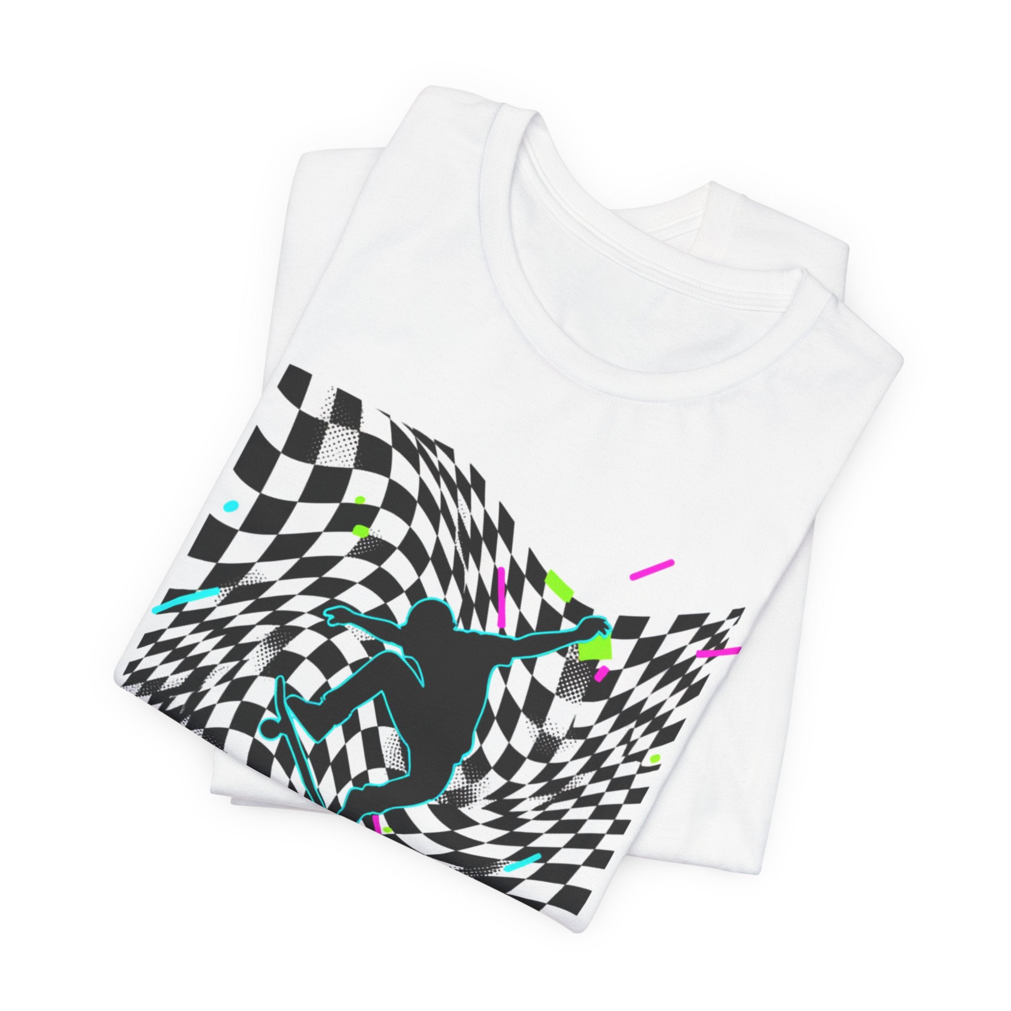 Warped Checker 'Stay Bold' T-Shirt | dizzy checker pattern, mod graphic