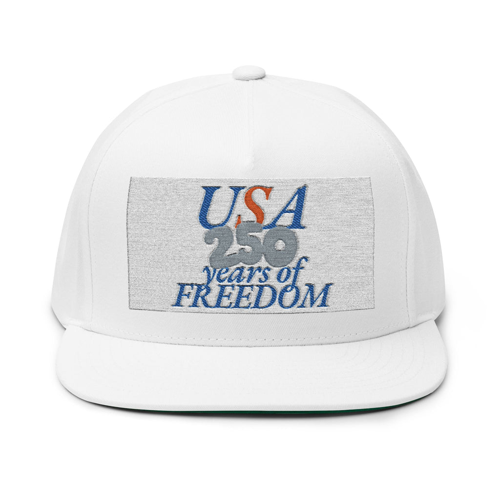 USA 250 freedom anniversary Flat Bill Cap | in One size White | Hats | Al Mery's Paradise