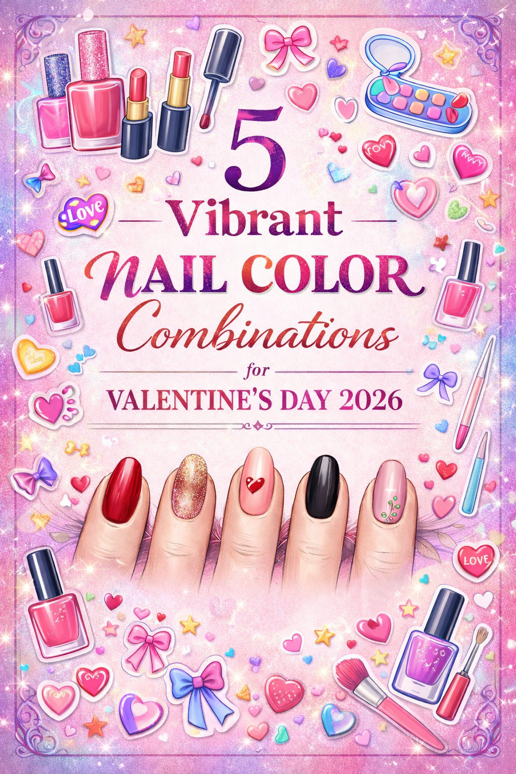 5 Vibrant Nail Color Combinations for Valentine's Day 2026