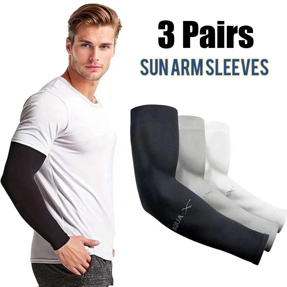 3 Pairs Fashion Ice Silk Arm Sleeves Unisex