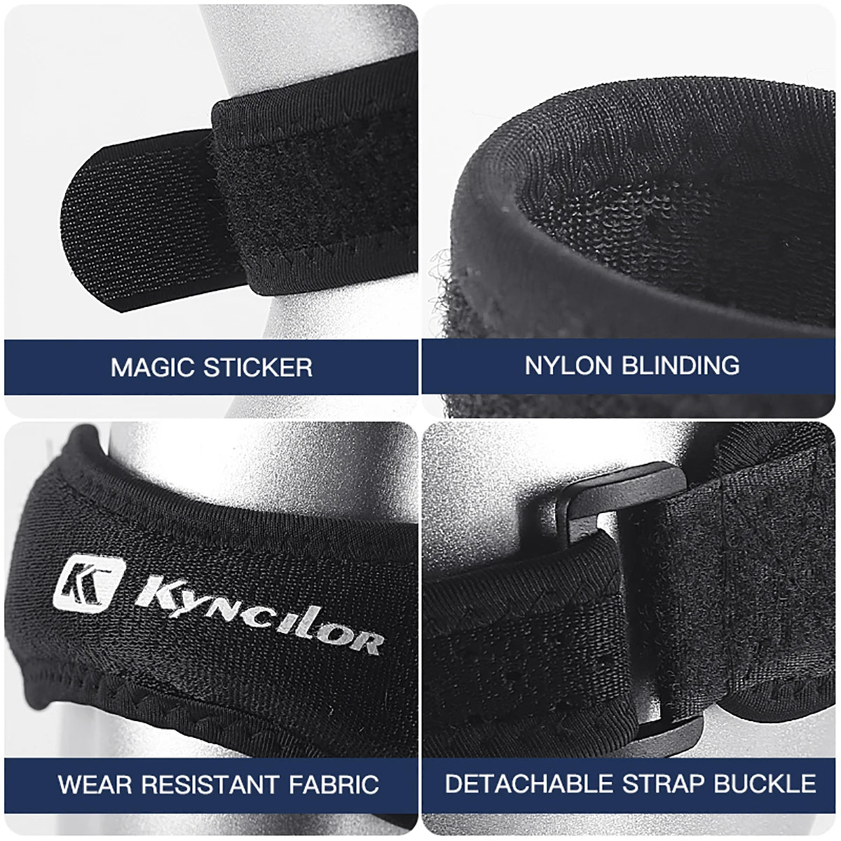Adjustable Patella Knee Support Strap with Silicone Gel for Sport